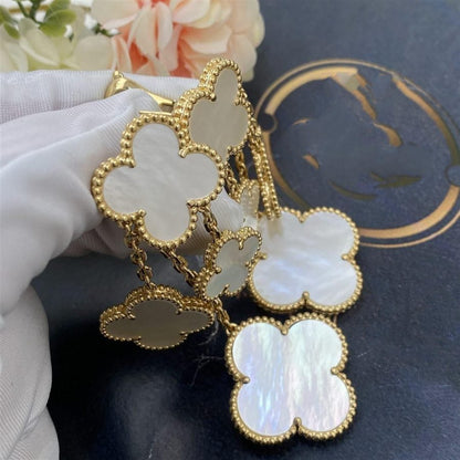 [Am jewelry]CLOVER EARRINGS WHITE MOP 4 MOTIFS GOLD