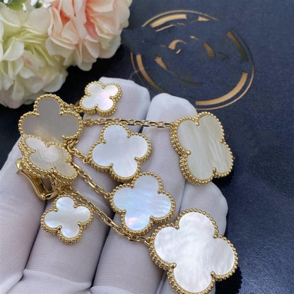 [Am jewelry]CLOVER EARRINGS WHITE MOP 4 MOTIFS GOLD