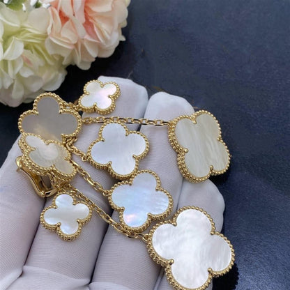 [Am jewelry]CLOVER EARRINGS WHITE MOP 4 MOTIFS GOLD