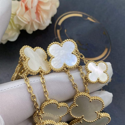 [Am jewelry]CLOVER EARRINGS WHITE MOP 4 MOTIFS GOLD