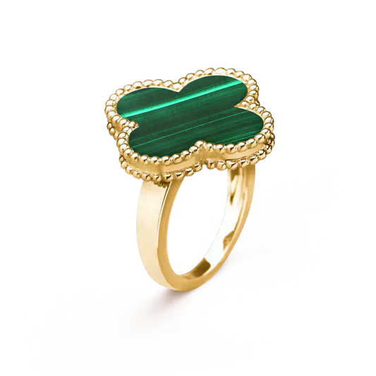 [Am jewelry]CLOVER MALACHITE RING