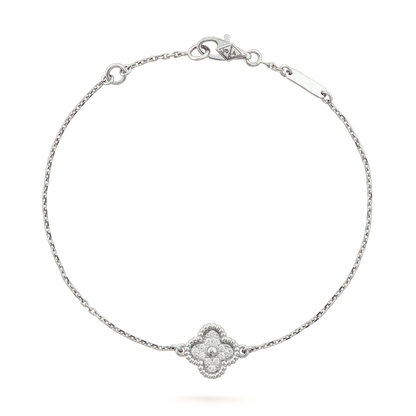 [Am jewelry]CLOVER  SINGLE FLOWER BRACELET SILVER
