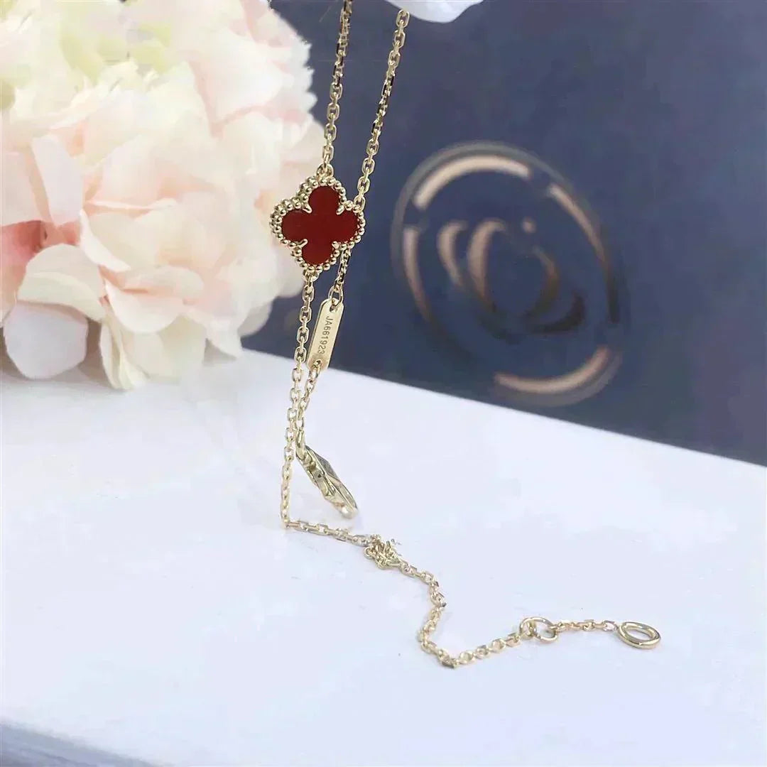[Am jewelry]CLOVER  CARNELIAN SINGLE FLOWER BRACELET