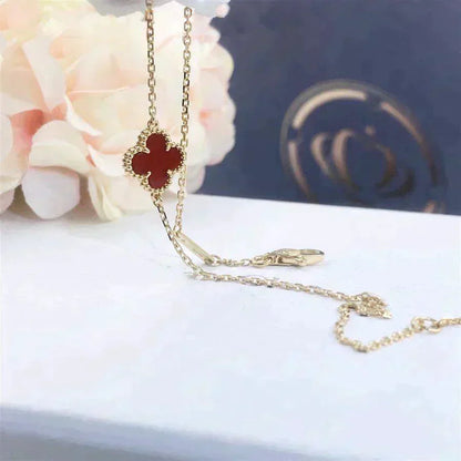 [Am jewelry]CLOVER  CARNELIAN SINGLE FLOWER BRACELET