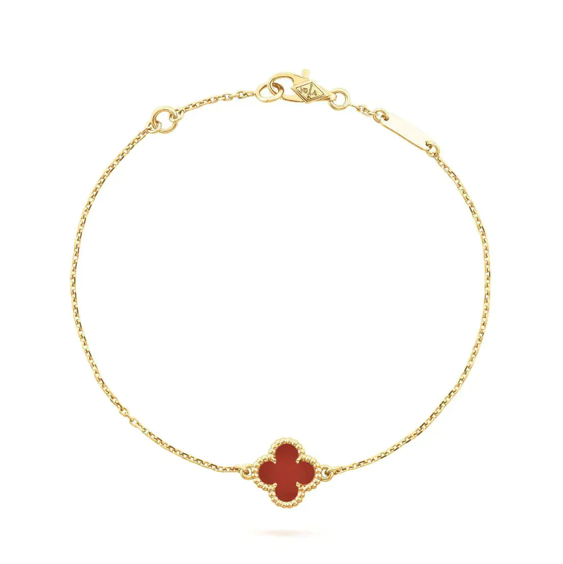 [Am jewelry]CLOVER  CARNELIAN SINGLE FLOWER BRACELET