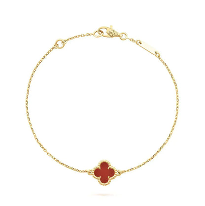 [Am jewelry]CLOVER  CARNELIAN SINGLE FLOWER BRACELET