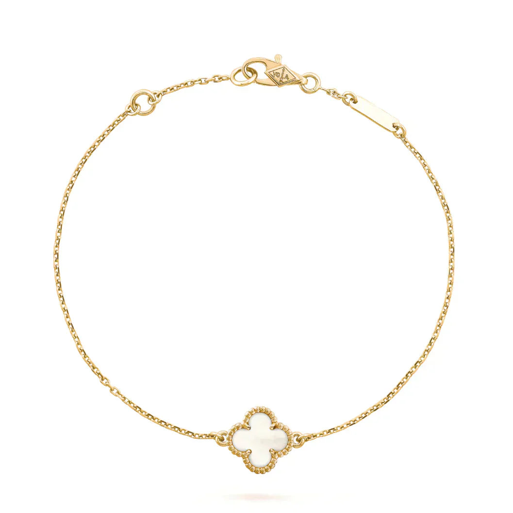 [Am jewelry]CLOVER WHITE MOP SINGLE FLOWER BRACELET