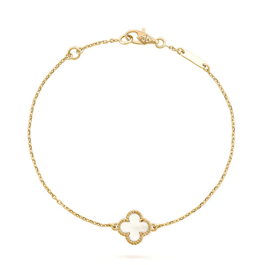 [Am jewelry]CLOVER WHITE MOP SINGLE FLOWER BRACELET