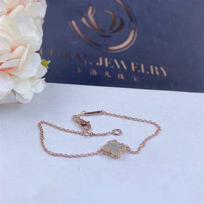 [Am jewelry]CLOVER WHITE MOP SINGLE FLOWER BRACELET