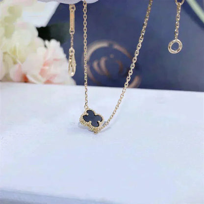 [Am jewelry]CLOVER ONYX SINGLE FLOWER BRACELET
