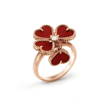[Am jewelry]SWEET CLOVER CARNELIAN RING