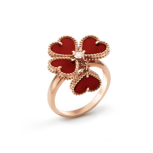 [Am jewelry]SWEET CLOVER CARNELIAN RING
