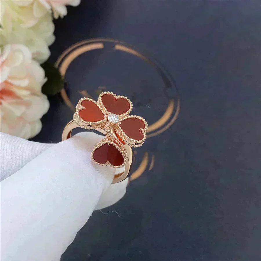 [Am jewelry]SWEET CLOVER CARNELIAN RING