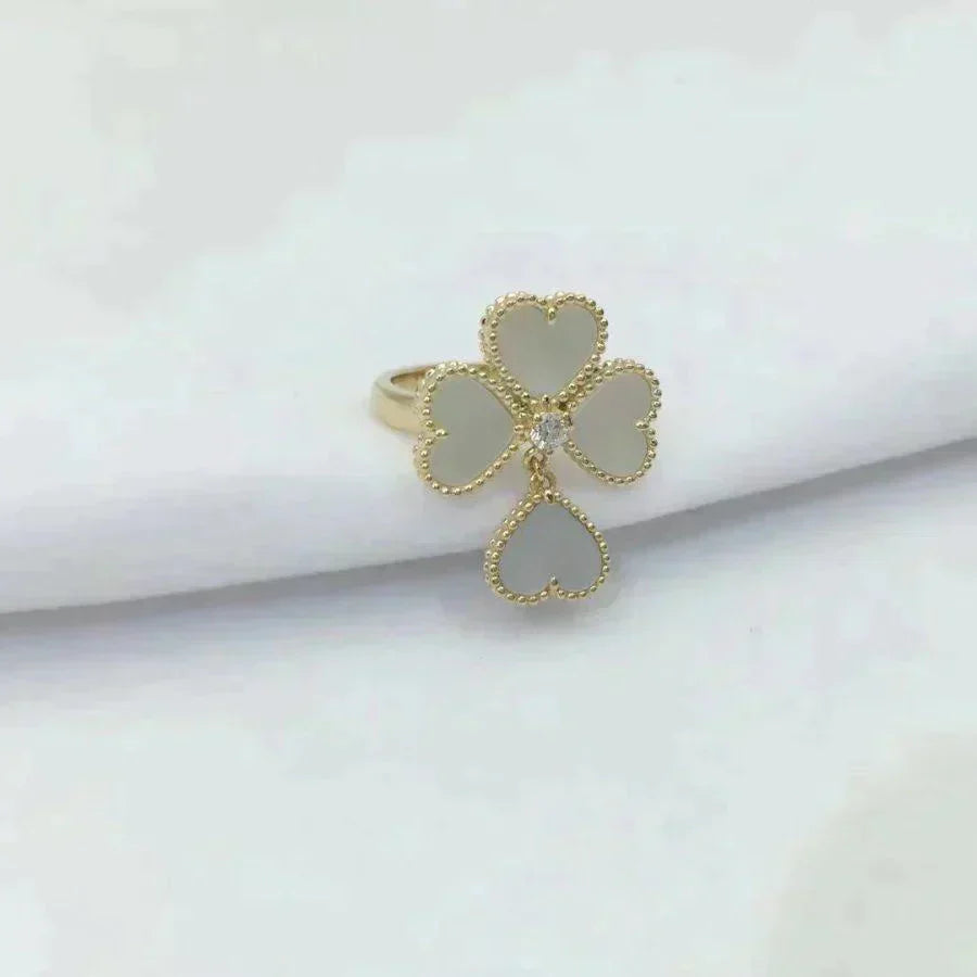[Am jewelry]SWEET CLOVER WHITE MOP RING