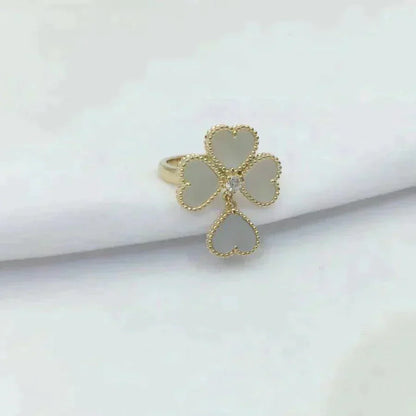 [Am jewelry]SWEET CLOVER WHITE MOP RING