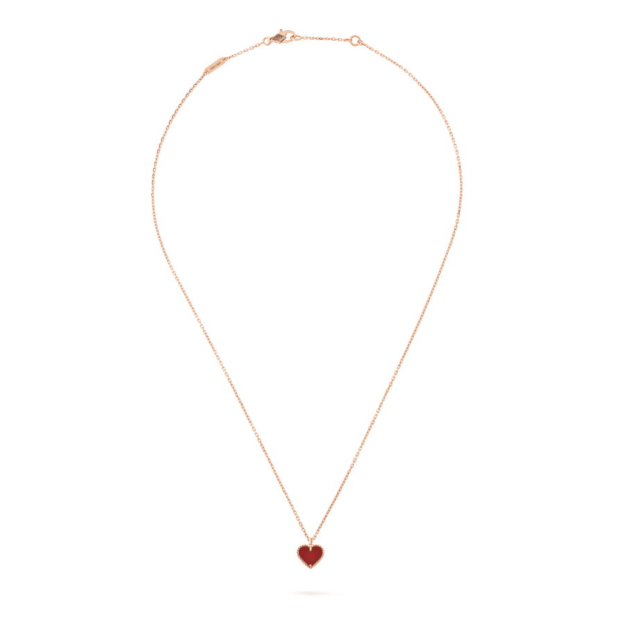 [Am jewelry]SWEET CLOVER CARNELIAN HEART NECKLACE