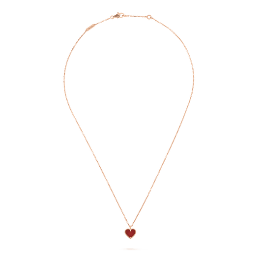 [Am jewelry]SWEET CLOVER CARNELIAN HEART NECKLACE