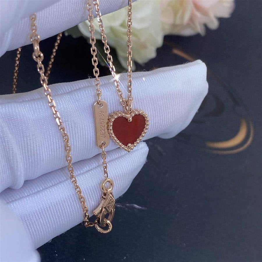 [Am jewelry]SWEET CLOVER CARNELIAN HEART NECKLACE