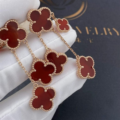 [Am jewelry]CLOVER EARRINGS CARNELIAN 4 MOTIFS PINK GOLD