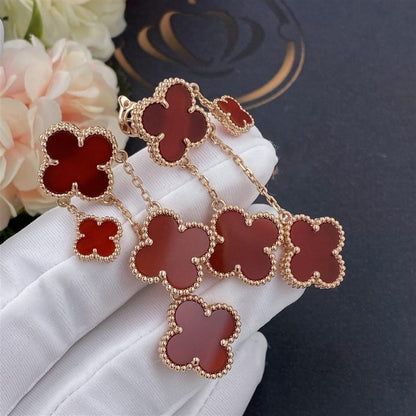 [Am jewelry]CLOVER EARRINGS CARNELIAN 4 MOTIFS PINK GOLD