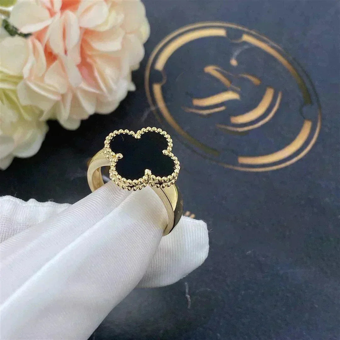 [Am jewelry]CLOVER ONYX RING