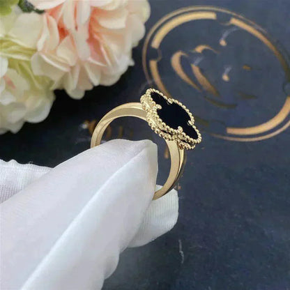 [Am jewelry]CLOVER ONYX RING