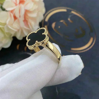 [Am jewelry]CLOVER ONYX RING