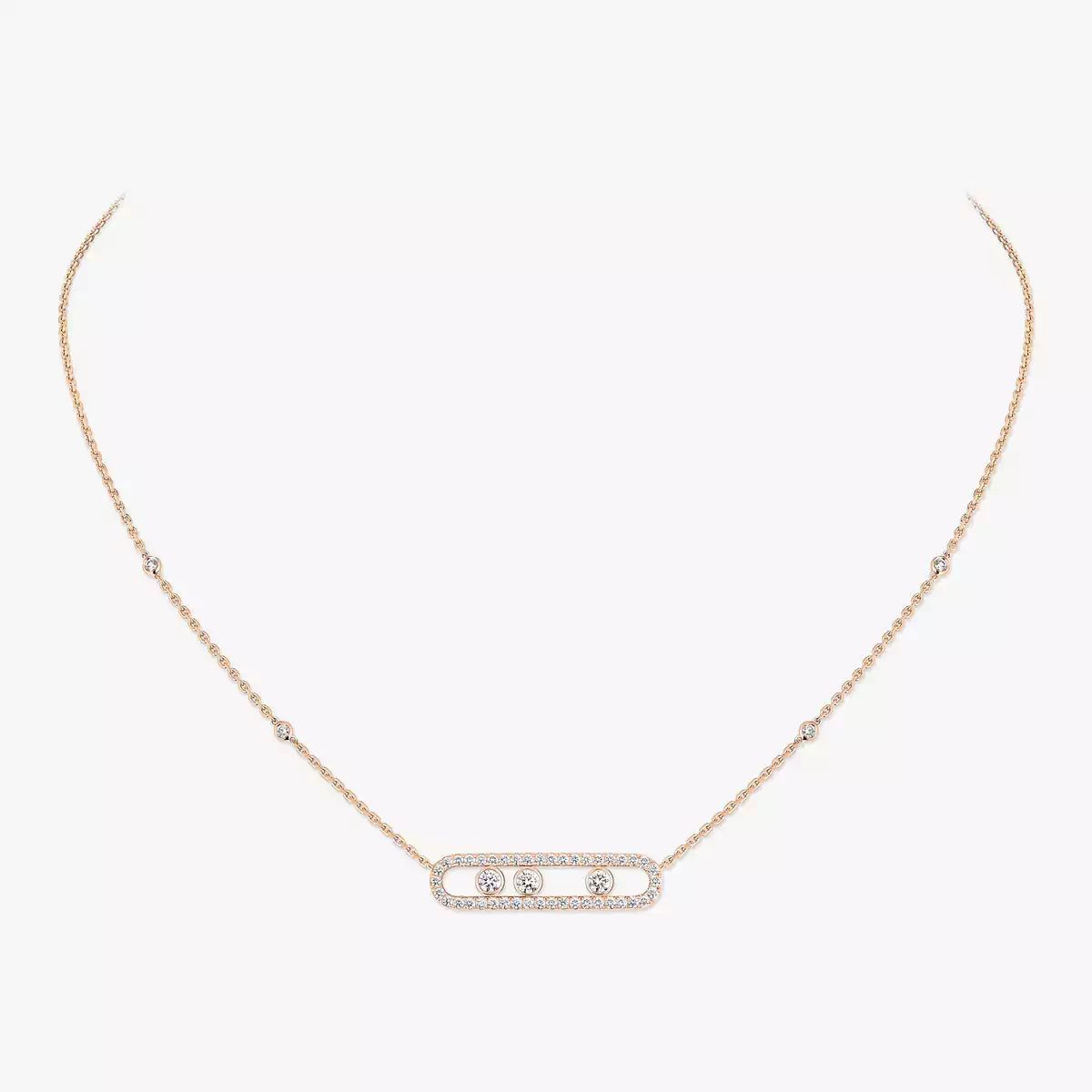 [Am Jewelry] Move Pave_ Rose Gold Diamond Necklace