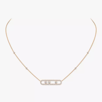 [Am Jewelry] Move Pave_ Rose Gold Diamond Necklace