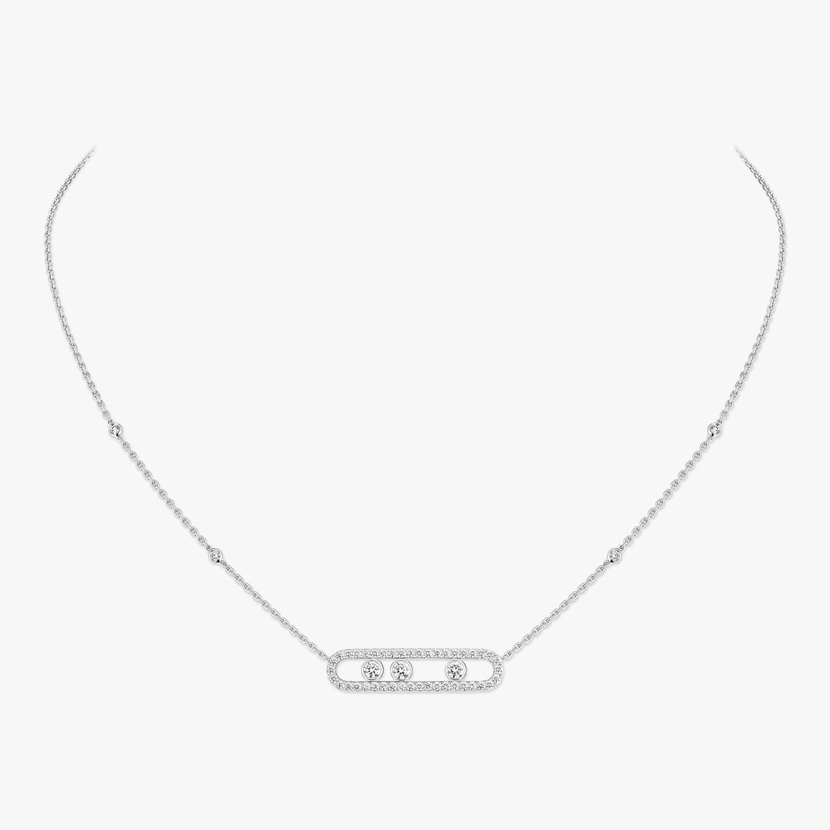 [Am Jewelry] Move Pave_ Rose Gold Diamond Necklace