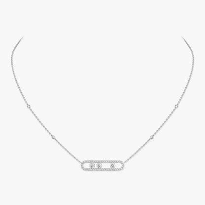 [Am Jewelry] Move Pave_ Rose Gold Diamond Necklace