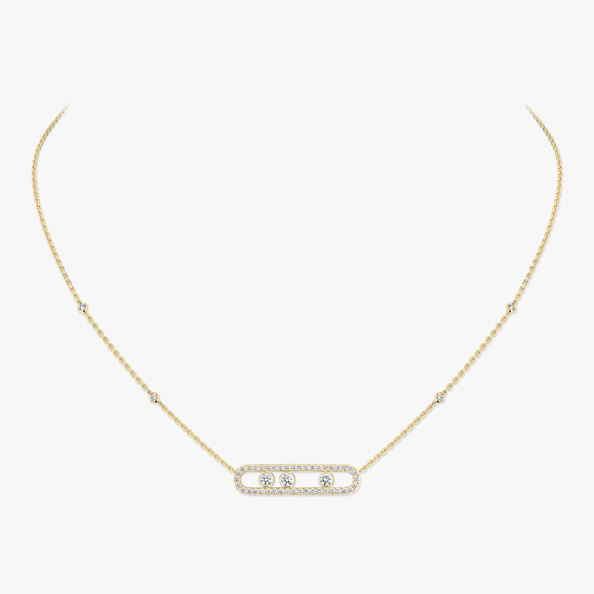 [Am Jewelry] Move Pave_ Rose Gold Diamond Necklace