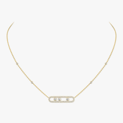 [Am Jewelry] Move Pave_ Rose Gold Diamond Necklace