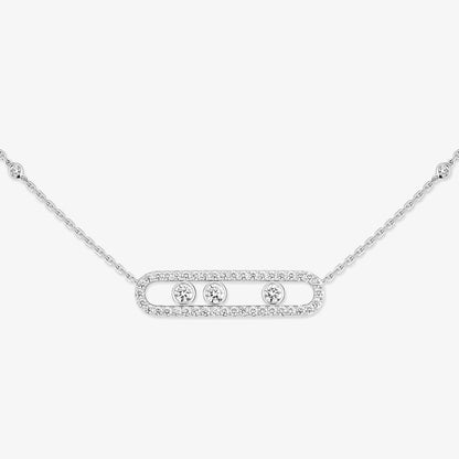 [Am Jewelry] Move Pave_ Rose Gold Diamond Necklace