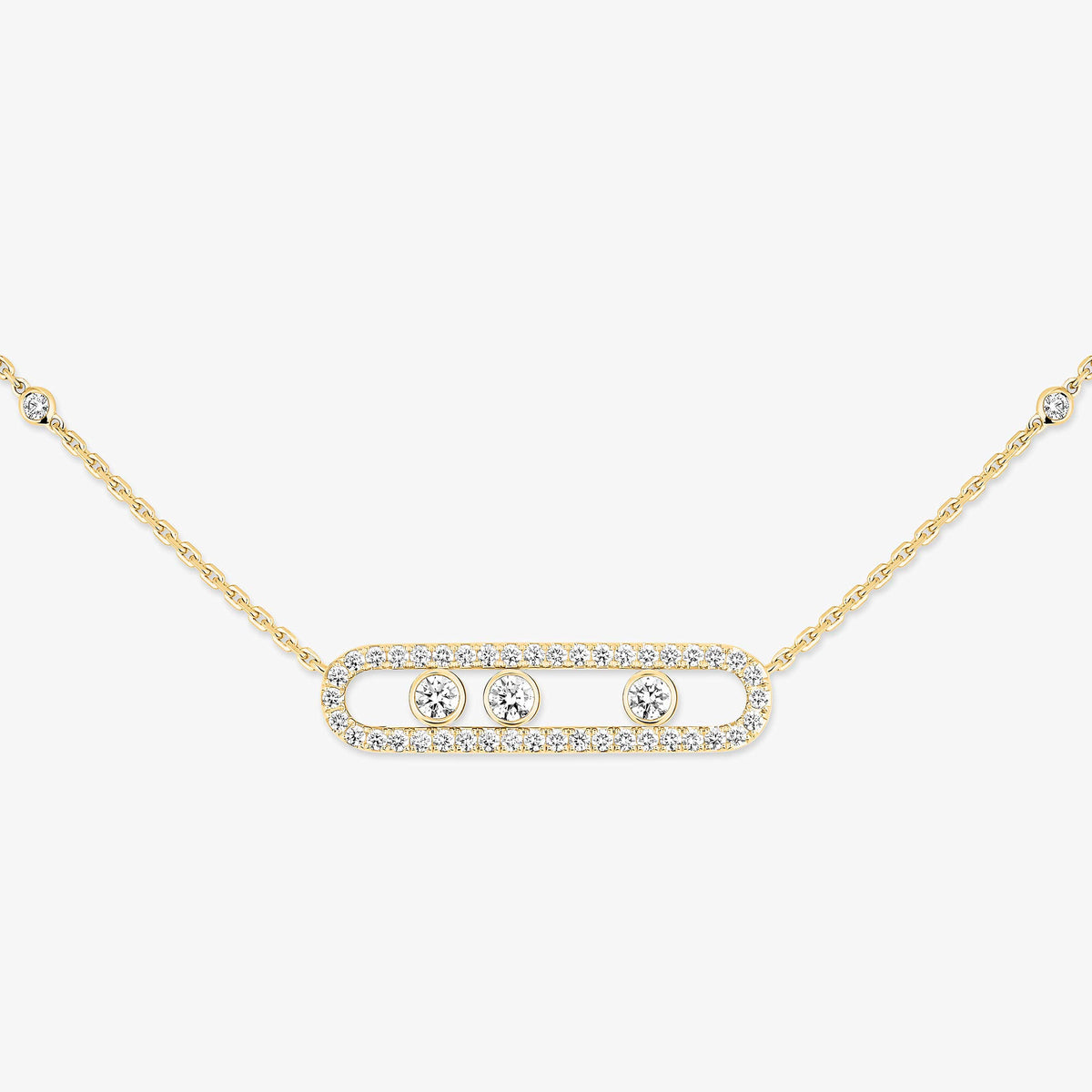 [Am Jewelry] Move Pave_ Rose Gold Diamond Necklace