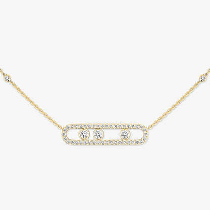 [Am Jewelry] Move Pave_ Rose Gold Diamond Necklace
