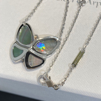[Am jewelry]LARGE BUTTERFLY SILVER PENDANT DIAMOND NECKLACE