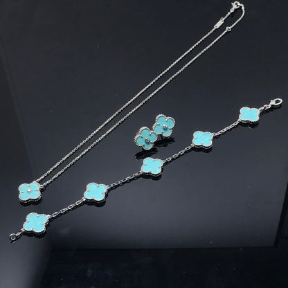[Am jewelry]CLOVER 1 DIAMOND BLUE SKY SILVER EARRINGS
