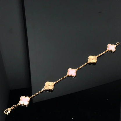 [Am jewelry] CLOVER 5 MOTIFS  PINK MOP BRACELET COLLECTION