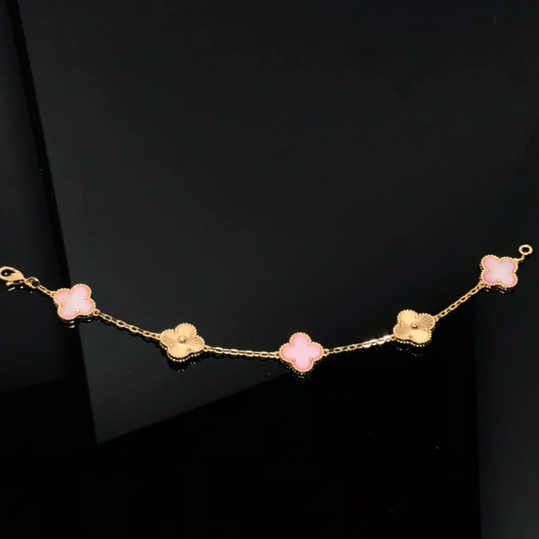 [Am jewelry] CLOVER 5 MOTIFS  PINK MOP BRACELET COLLECTION
