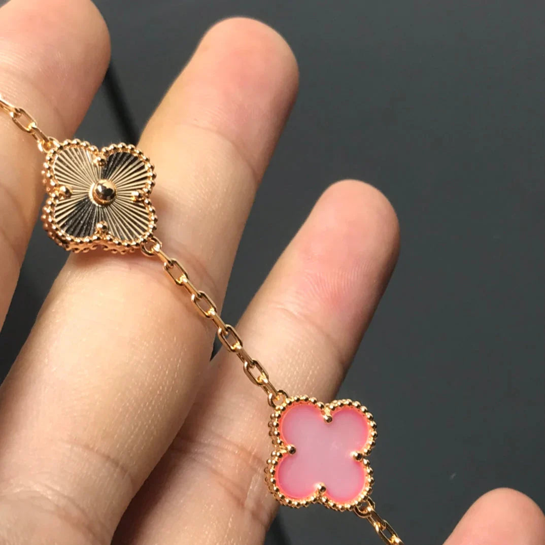 [Am jewelry] CLOVER 5 MOTIFS  PINK MOP BRACELET COLLECTION