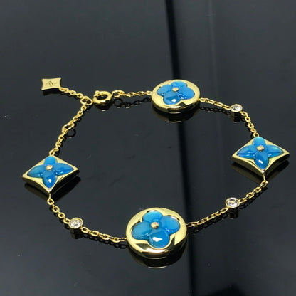 [Am jewelry]STAR AND SUN 4 MOTIF BLUE BRACELET