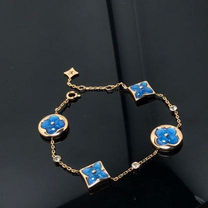 [Am jewelry]STAR AND SUN 4 MOTIF BLUE BRACELET