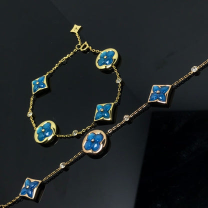 [Am jewelry]STAR AND SUN 4 MOTIF BLUE BRACELET