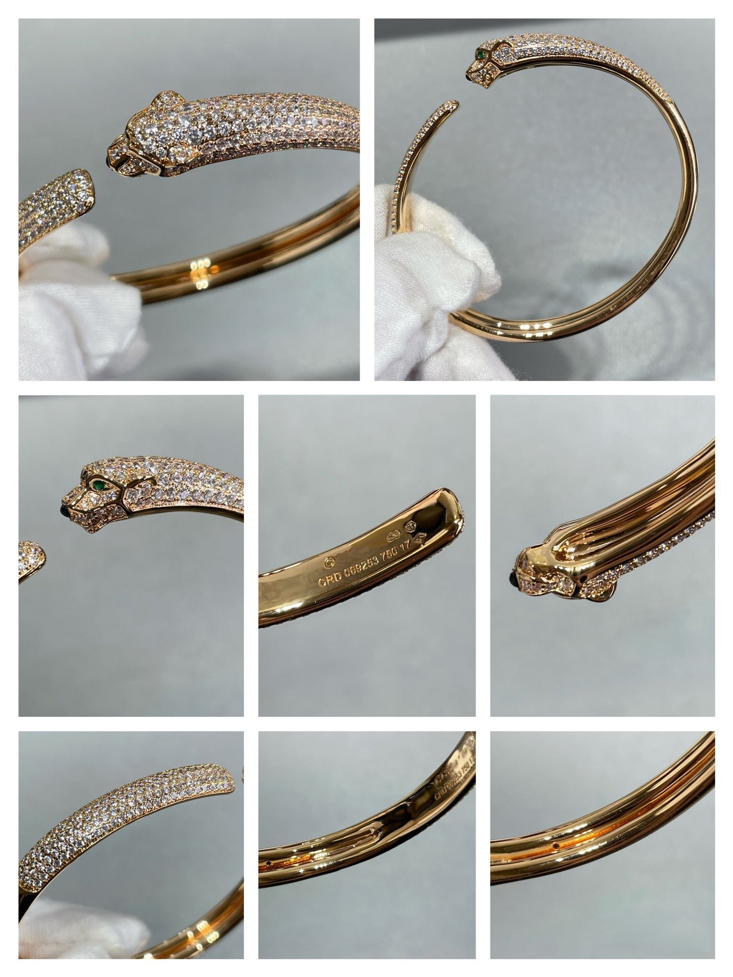 [Am jewelry]PANTHERE FULL DIAMOND OPEN BRACELET