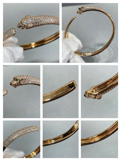 [Am jewelry]PANTHERE FULL DIAMOND OPEN BRACELET