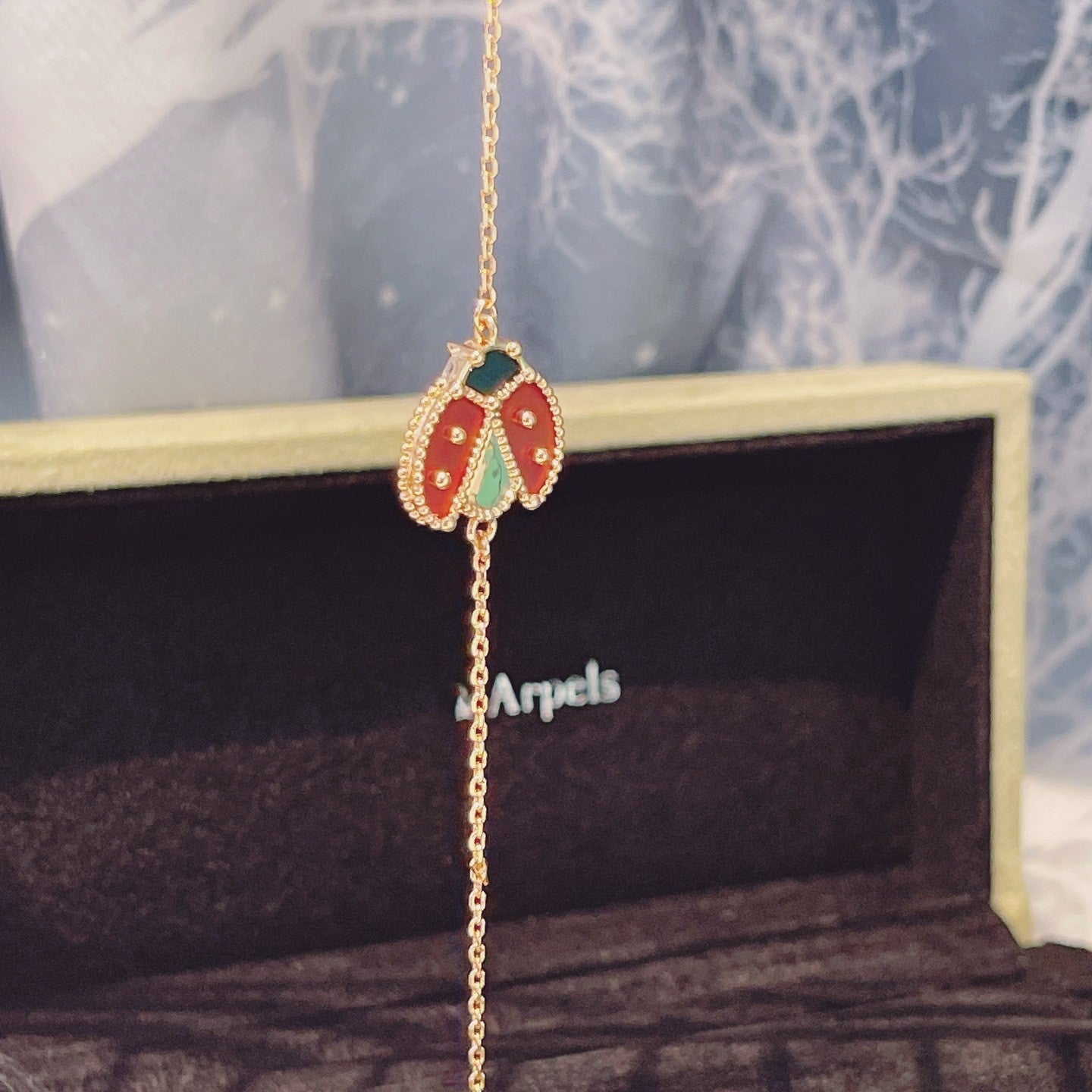 [Am jewelry]LUCKY SPRING 1 MOTIF PINK GOLD BRACELET