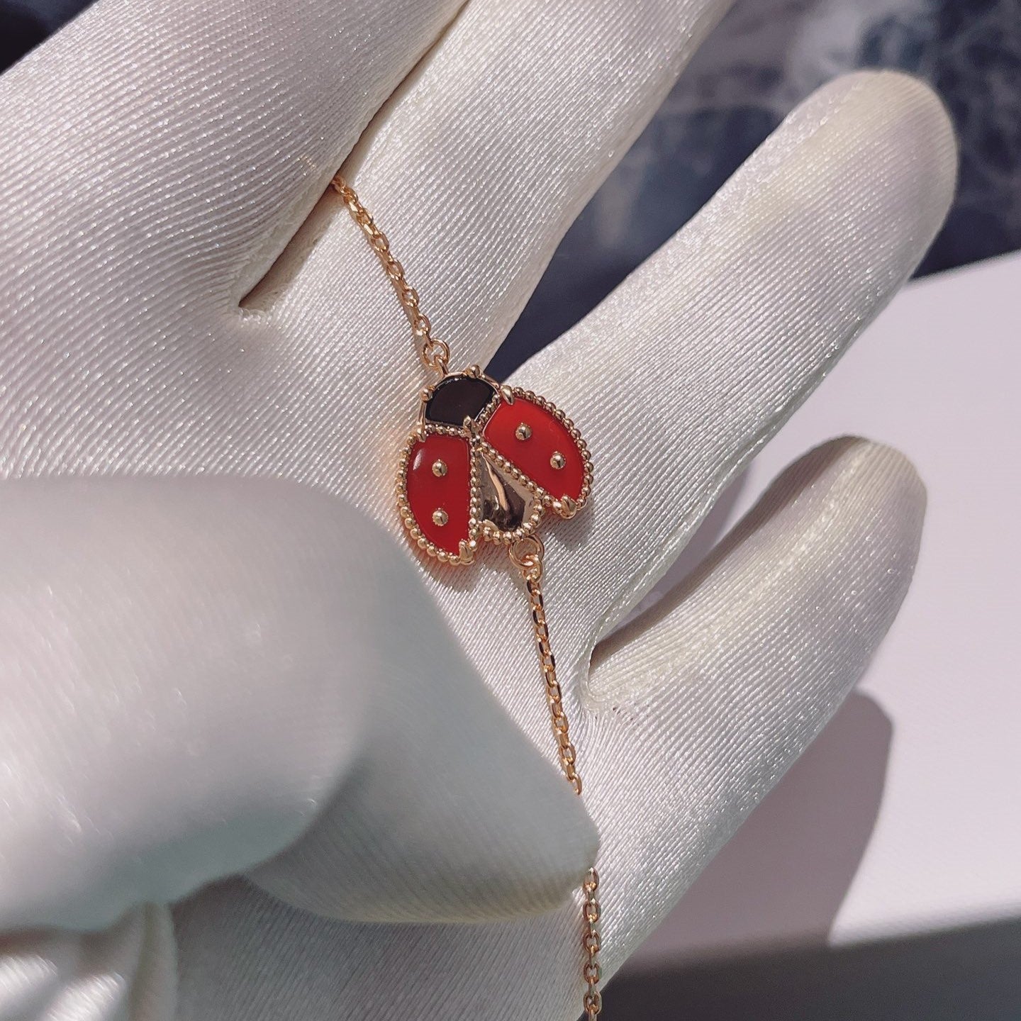 [Am jewelry]LUCKY SPRING 1 MOTIF PINK GOLD BRACELET