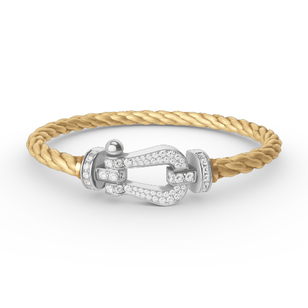 [Am jewelry]FORCE LARGE HORSESHOE FULL DIAMOND BRACELET SILVER