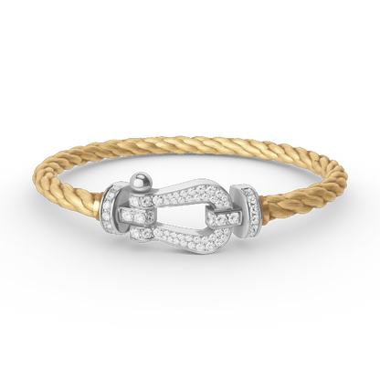 [Am jewelry]FORCE LARGE HORSESHOE FULL DIAMOND BRACELET SILVER